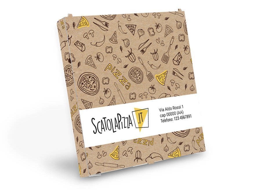 Scatola pizza personalizzabile Layout E